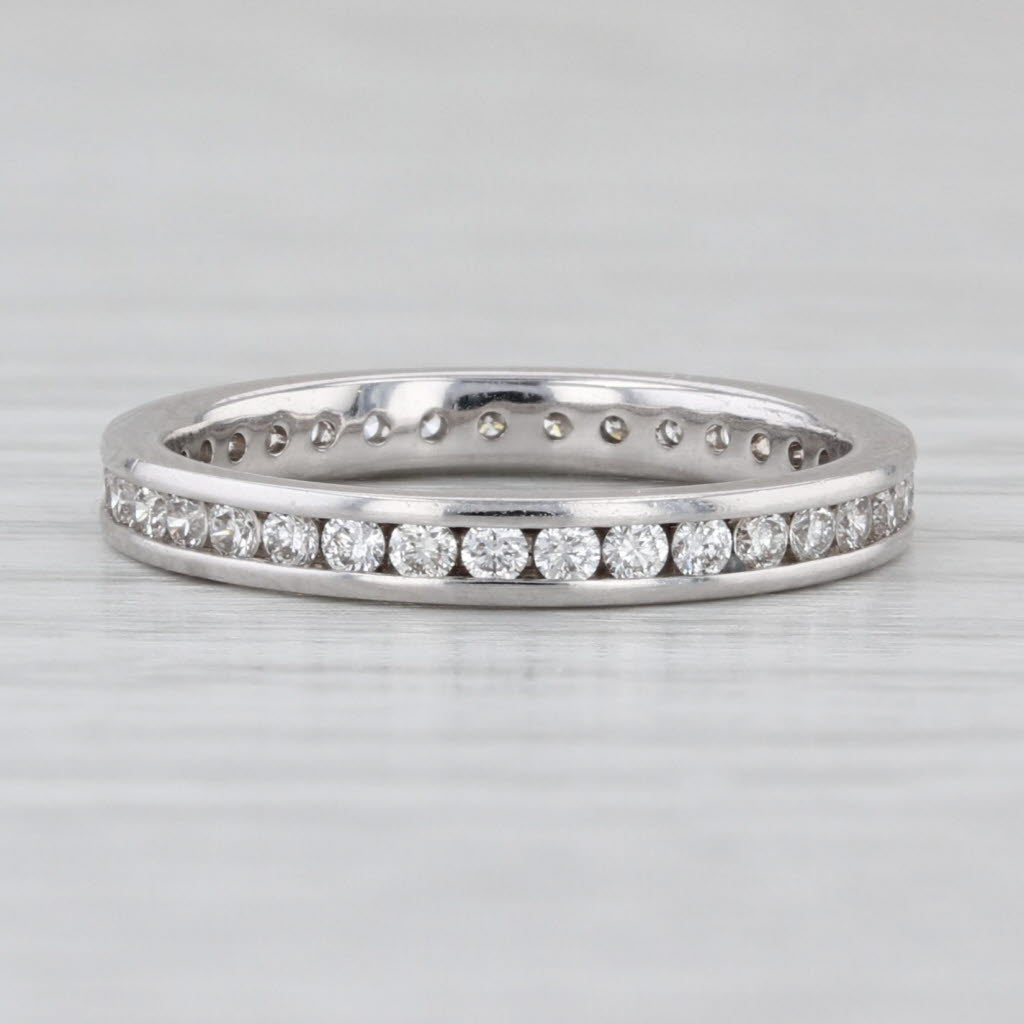 0.48ctw Diamond Eternity Band 14k White Gold Wedding Ring Size 5 Stackable