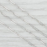 Light Gray New 18" Paperclip Chain Necklace 14k White Gold 2.1mm Lobster Clasp