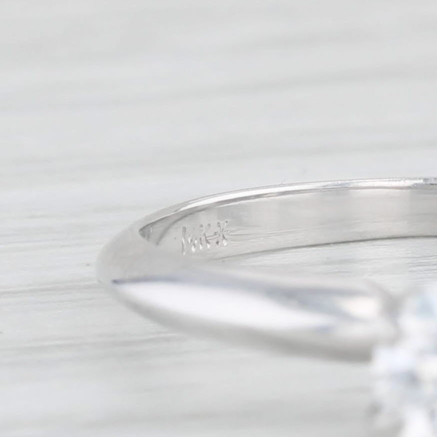 Light Gray 0.46ct Round Diamond Solitaire Engagement Ring 14k White Gold Size 7.25
