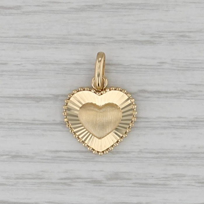 New Rayed Heart Pendant 18k Yellow Gold Small Drop