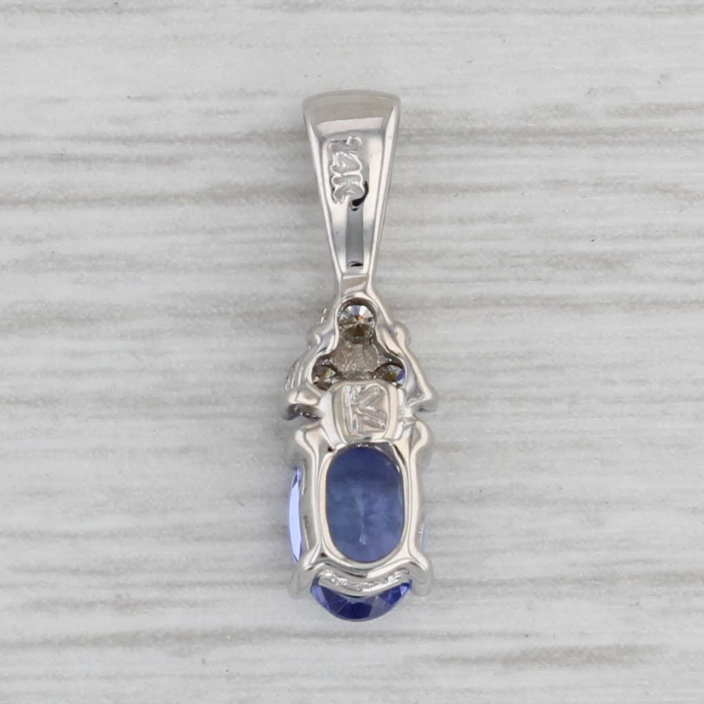 Gray Le Vian 0.72ctw Tanzanite Diamond Pendant 14k White Gold Small Oval Drop