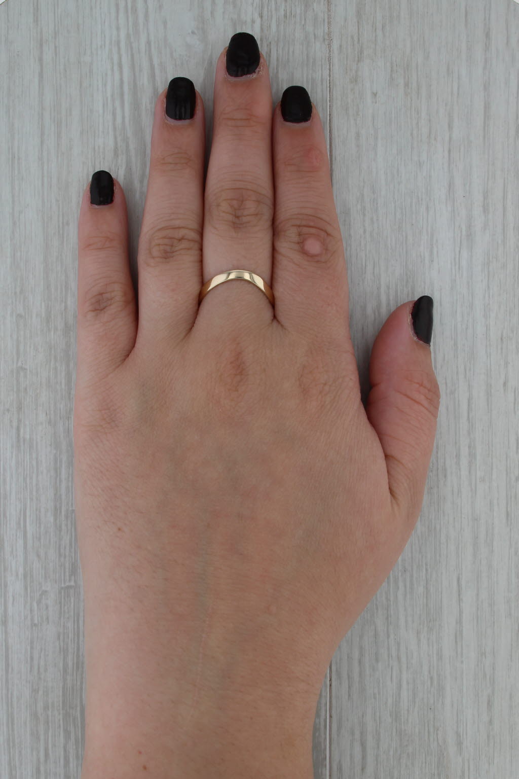 Contoured Curved Band Ring 10k Yellow Gold Size 9.5