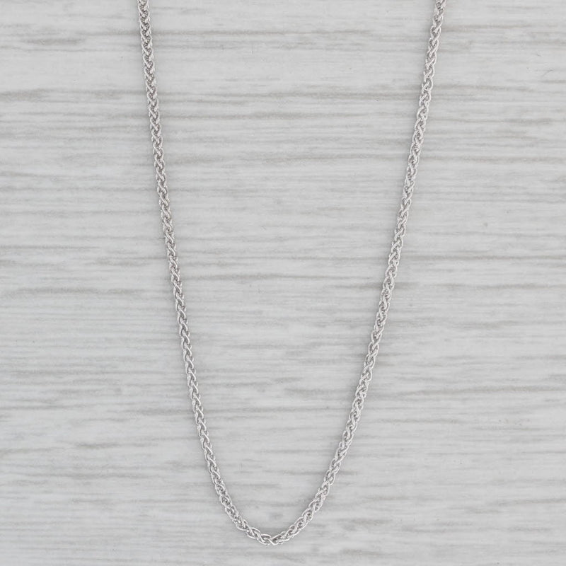16" Wheat Chain Necklace 18k White Gold 1mm
