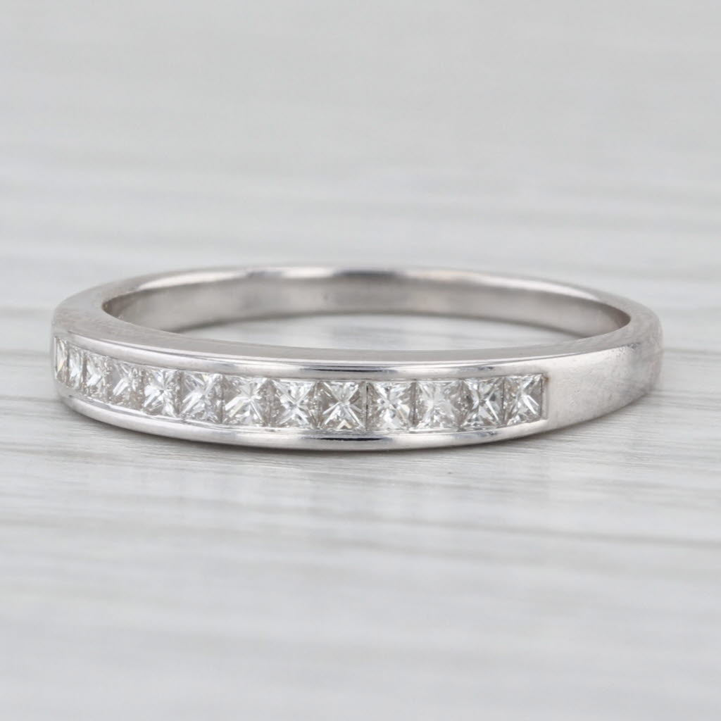 0.39ctw Classic Diamond Wedding Band 18k White Gold Stackable Anniversary Ring