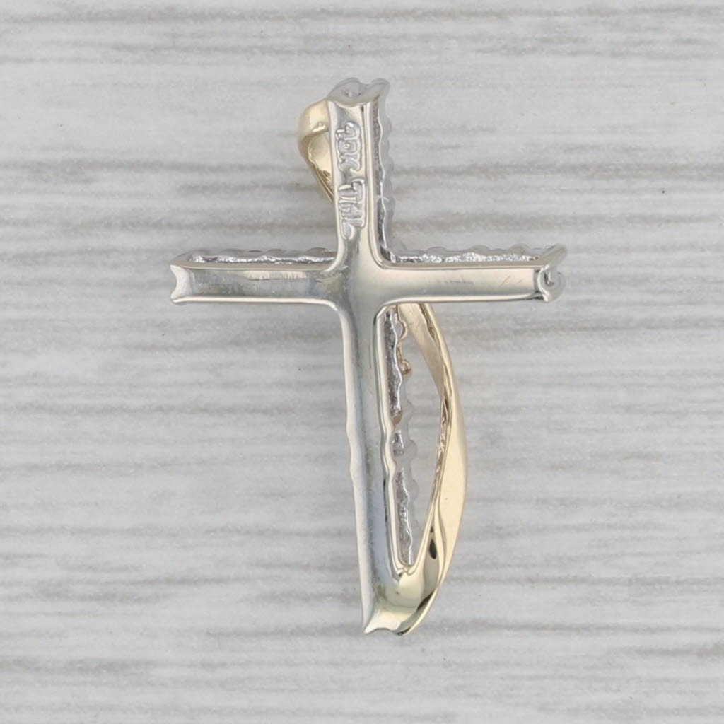 Gray 0.18ctw Diamond Cross Pendant 10k White Yellow Gold Religious Jewelry