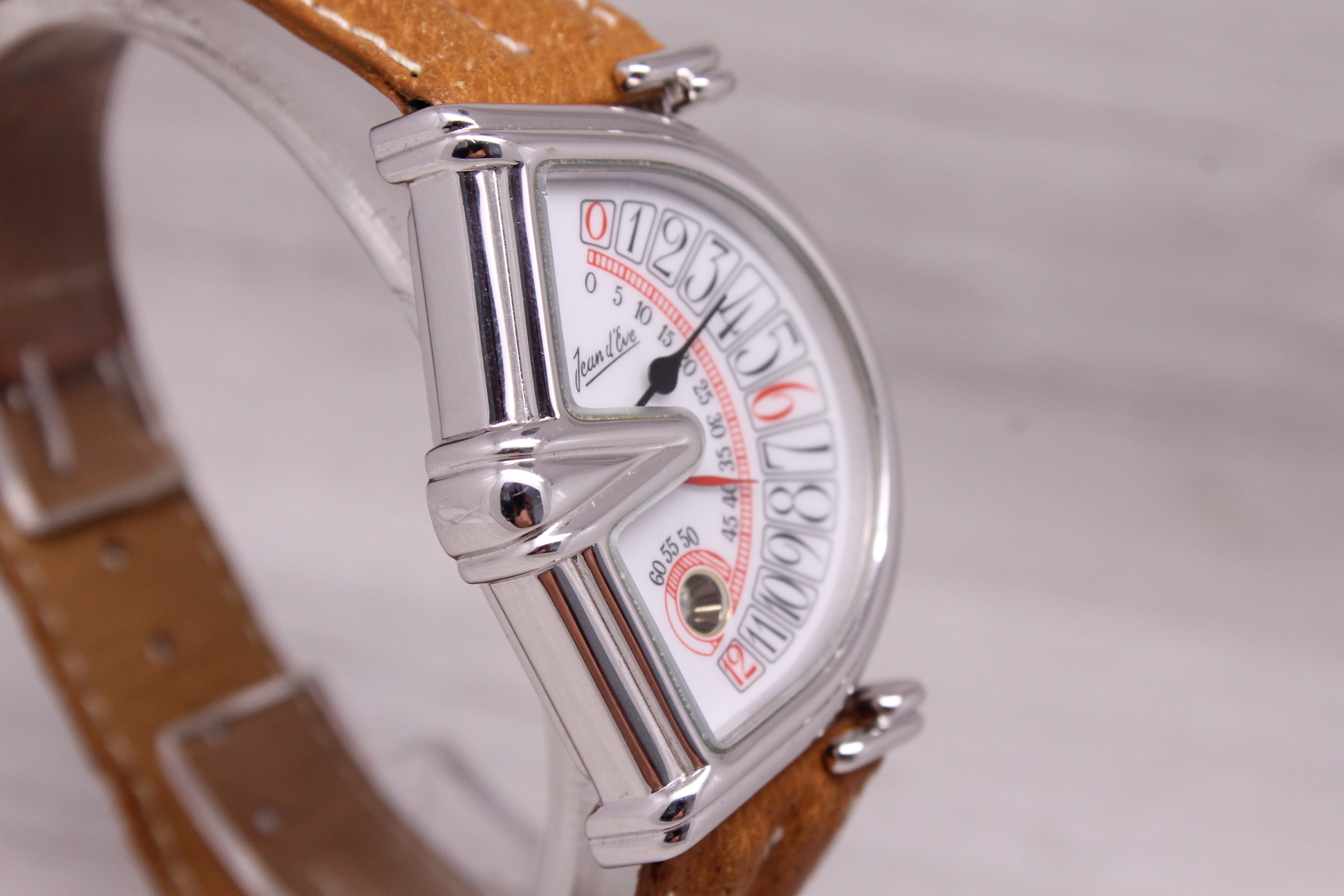 Jean D'Eve Sectora Large Retrograde 31mm Jump Hour Wrist Watch Original Band