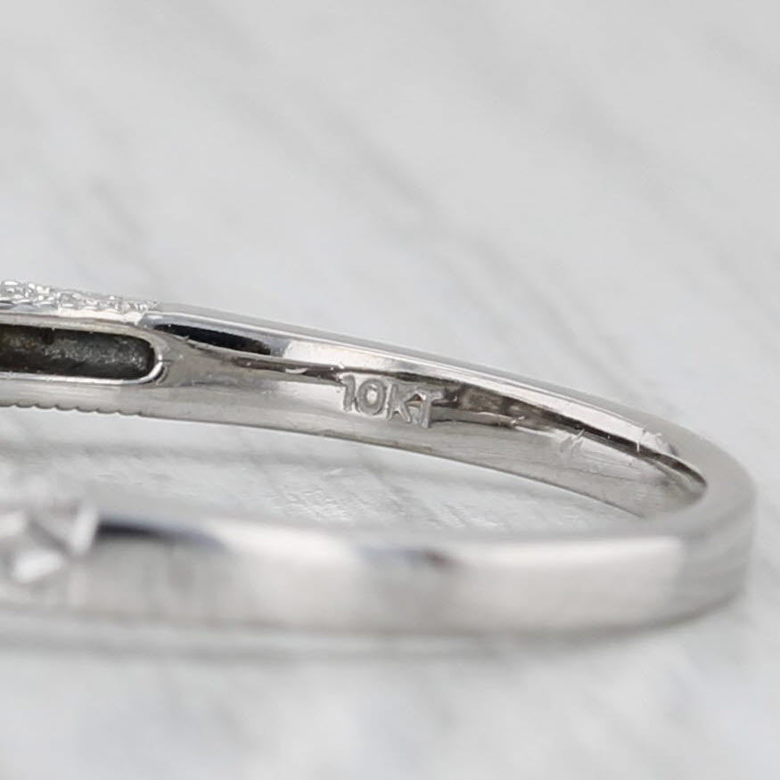 Light Gray Diamond Ring 10k White Gold Size 7 Engagement Style
