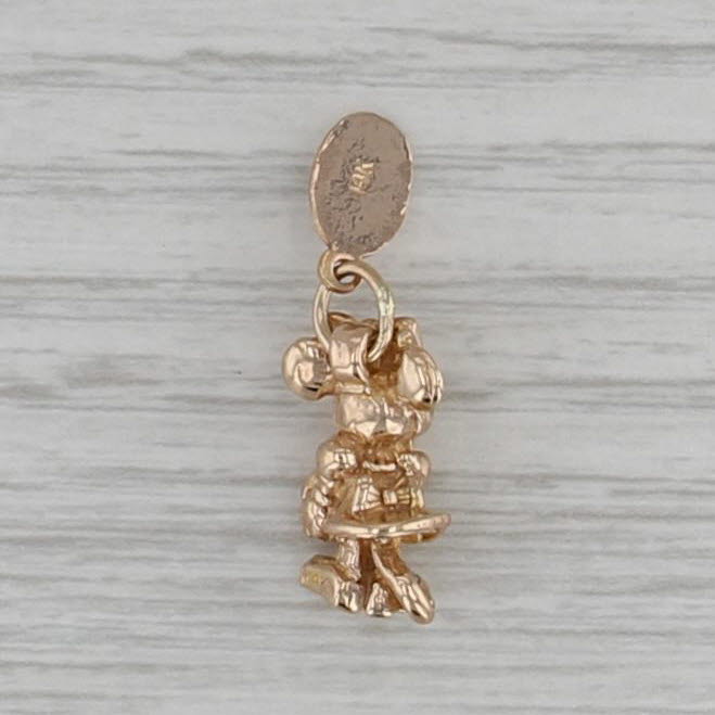 Minnie Mouse Charm 14k Gold Disney Souvenir Pendant Cartoon Character Keepsake