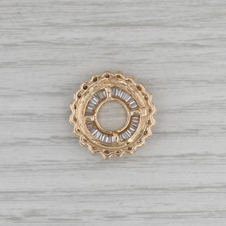 0.89ctw Diamond Eternity Circle Pendant 14k Yellow Gold Floating Drop