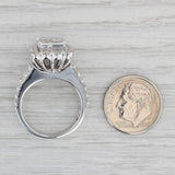 Gray 2.64ctw Princess Diamond Halo Engagement Ring 14k White Gold Size 7