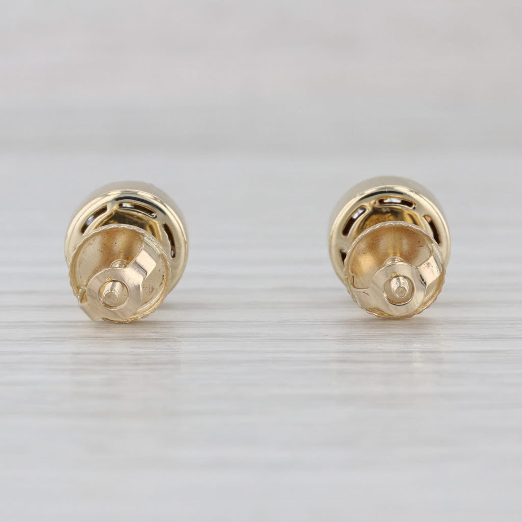New 0.84ctw Diamond Cluster Stud Earrings 10k Yellow Gold Screw Back Studs