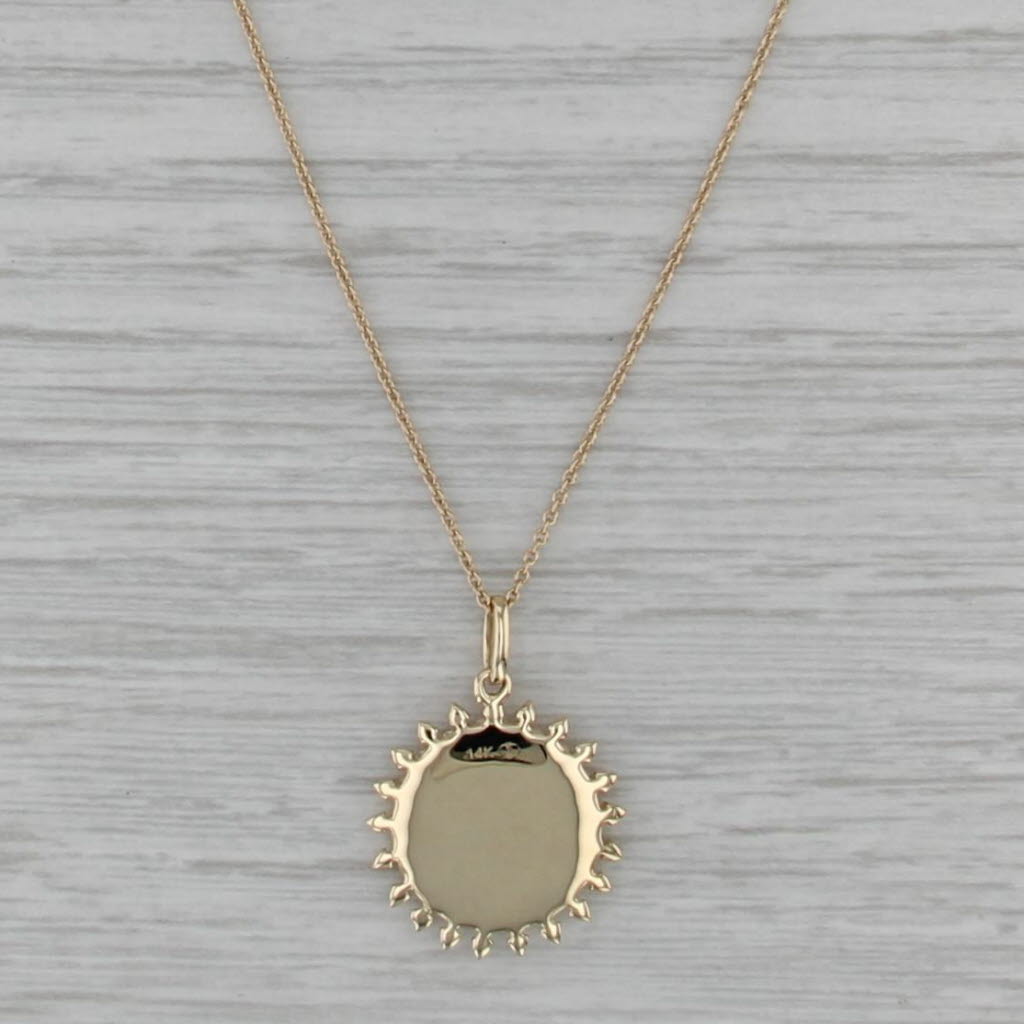 New Diamond Star Sunburst Pendant Necklace 14k Gold 16" 17" 18" Cable Chain