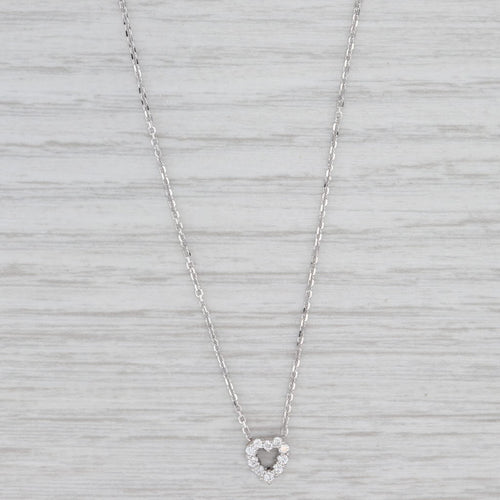 Light Gray Roberto Coin Tiny Treasures 0.15ctw Diamond Heart Pendant Necklace 18k Gold