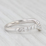 Light Gray 0.52ctw Diamond Contoured Wedding Band 14k White Gold Size 6.25 Stackable Guard