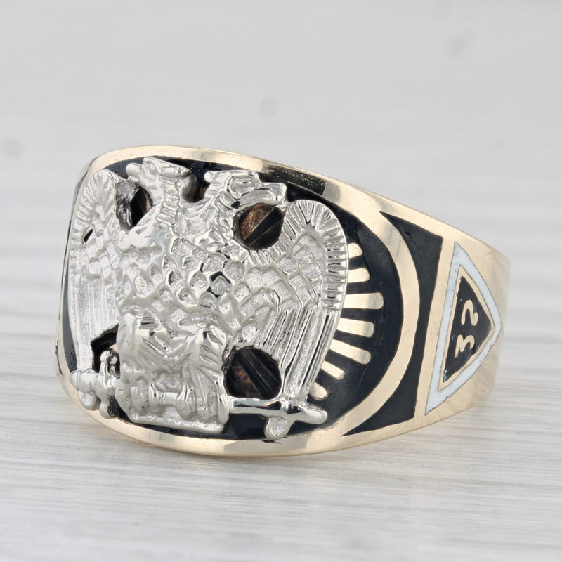 Scottish Rite Eagle Ring 10k Gold Size 9.5 Masonic 32nd 14th Degree Yod Signet