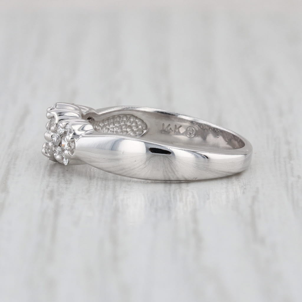0.55ctw Diamond Cluster Ring 14k White Gold Size 7.25 Engagement