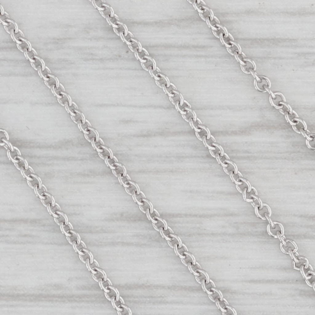 Gray Cable Chain Necklace 18k White Gold 0.8mm 16"