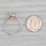 0.55ctw Round Diamond Halo Engagement Ring 14k White Gold Size 6.5