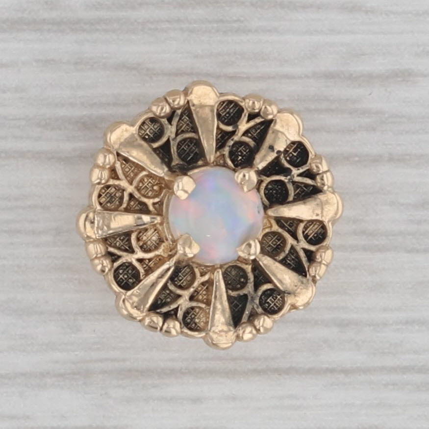 Gray Vintage Richard Glatter Opal Slide Bracelet Charm 14k Yellow Gold