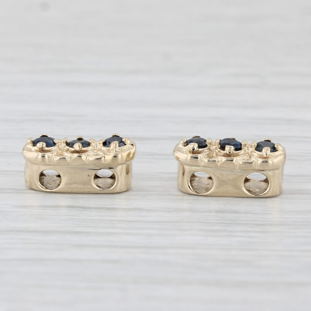 Light Gray Richard Klein 0.52ctw Blue Sapphire Slide Charm Spacers 14k Yellow Gold Set of 2