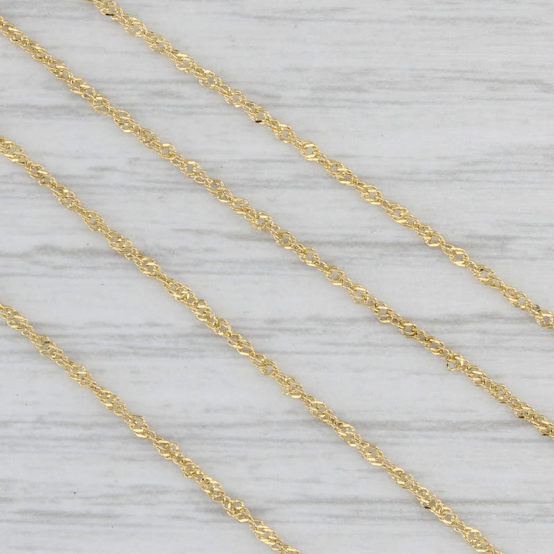 Small Diamond Cross Pendant Necklace 14k Yellow Gold 17.75" Rope Chain