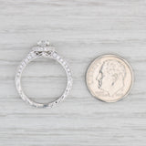 Light Gray New 0.89ctw Round Cubic Zirconia Halo Engagement Ring 900 Platinum Size 6.75