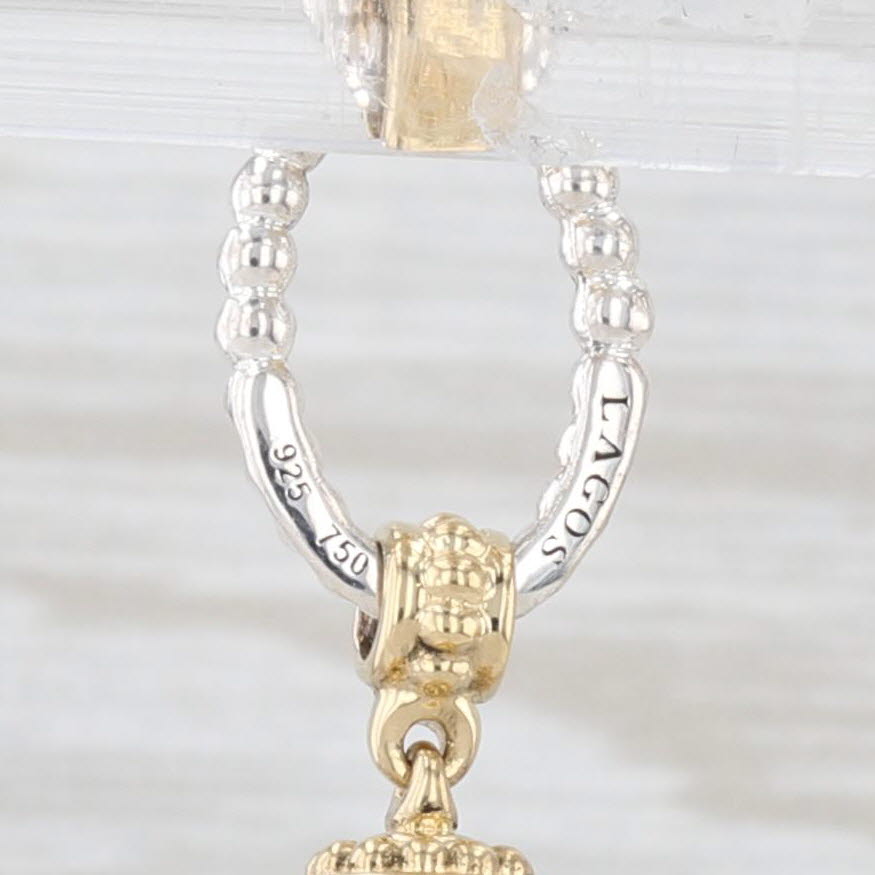 Light Gray Lagos Caviar Cultured Pearl Earrings Pouch Sterling Silver 18k Gold 01-82028-M