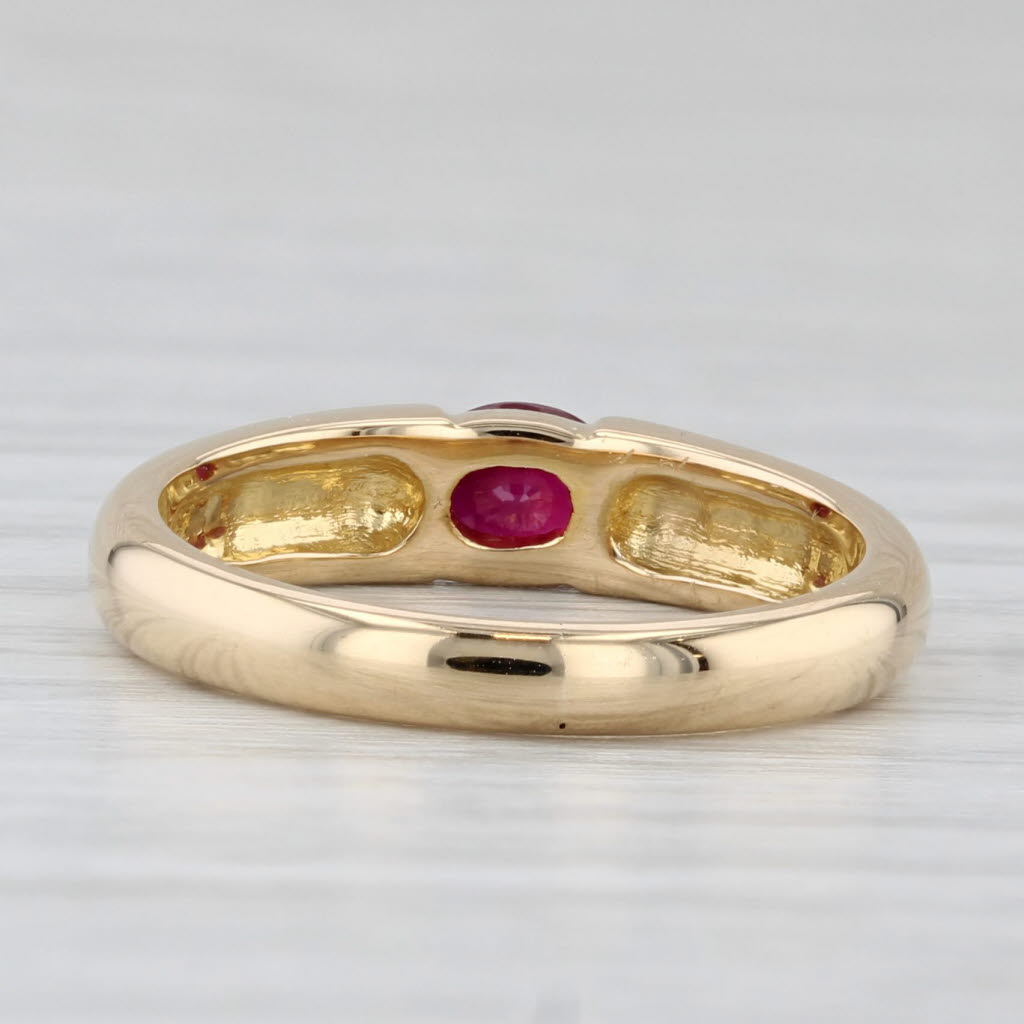 Light Gray 0.50ct Oval Ruby Solitaire Ring 18k Yellow Gold Size 6.5 Stackable Band