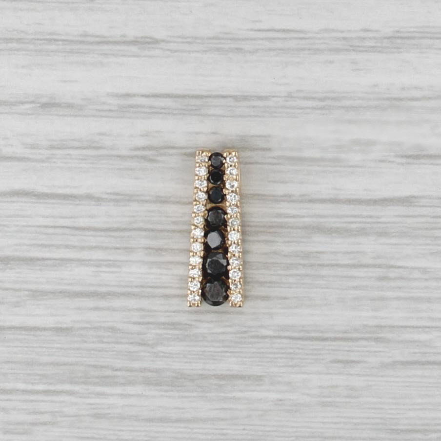 0.45ctw Black White Graduated Diamond Journey Pendant 14k Yellow Gold