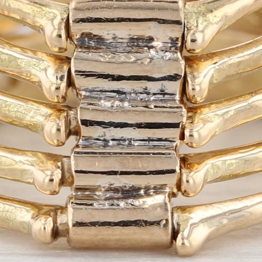 Vintage Gemstone Multiband Harem Ring 18k Gold French Size 5.5 Stacking