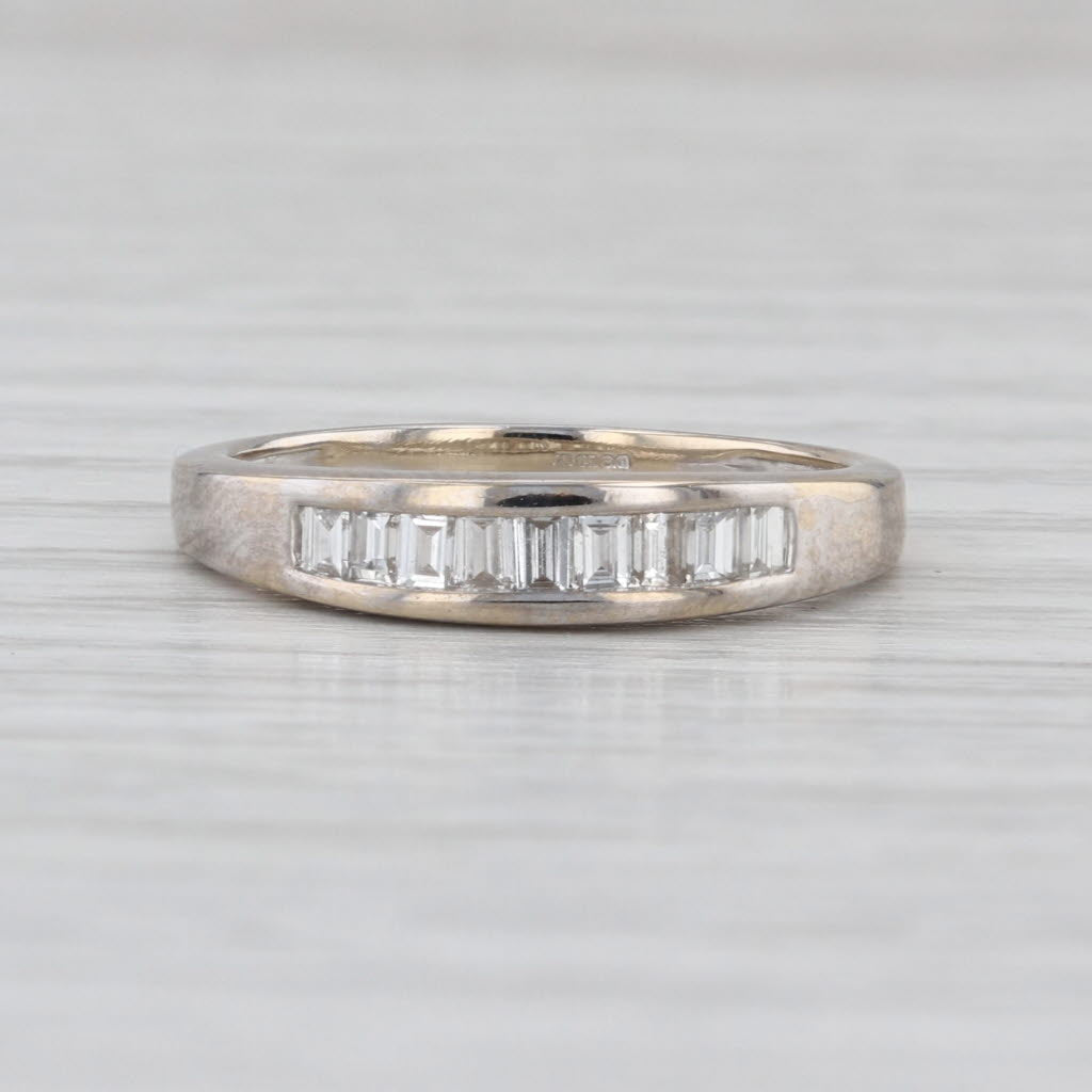 0.33ctw Diamond Wedding Band 18k White Gold Size 6 Stackable Ring COA Tomas Rae