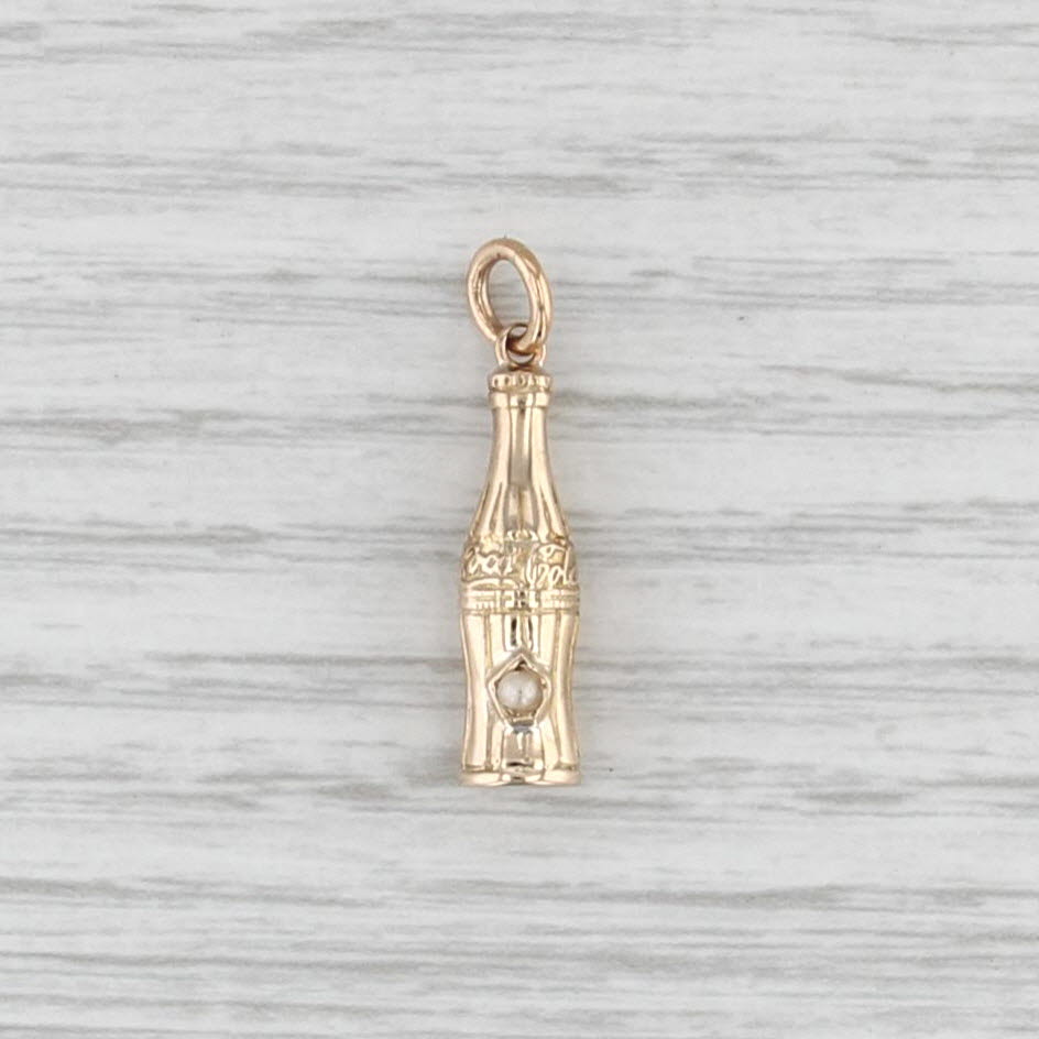 Vintage Coke Bottle Charm 10k Yellow Gold Coca Cola Souvenir Pendant