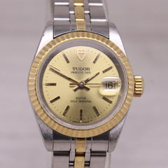 Tudor Princess Date Ladies 25mm Automatic Watch Fluted Bezel Swiss Date 92413