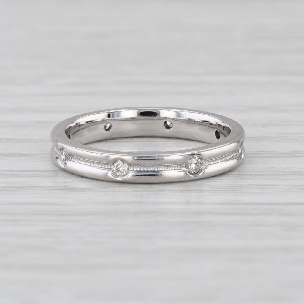 Fredrick Goldman 0.12ctw Diamond Eternity Wedding Band 14k Gold Stackable Ring