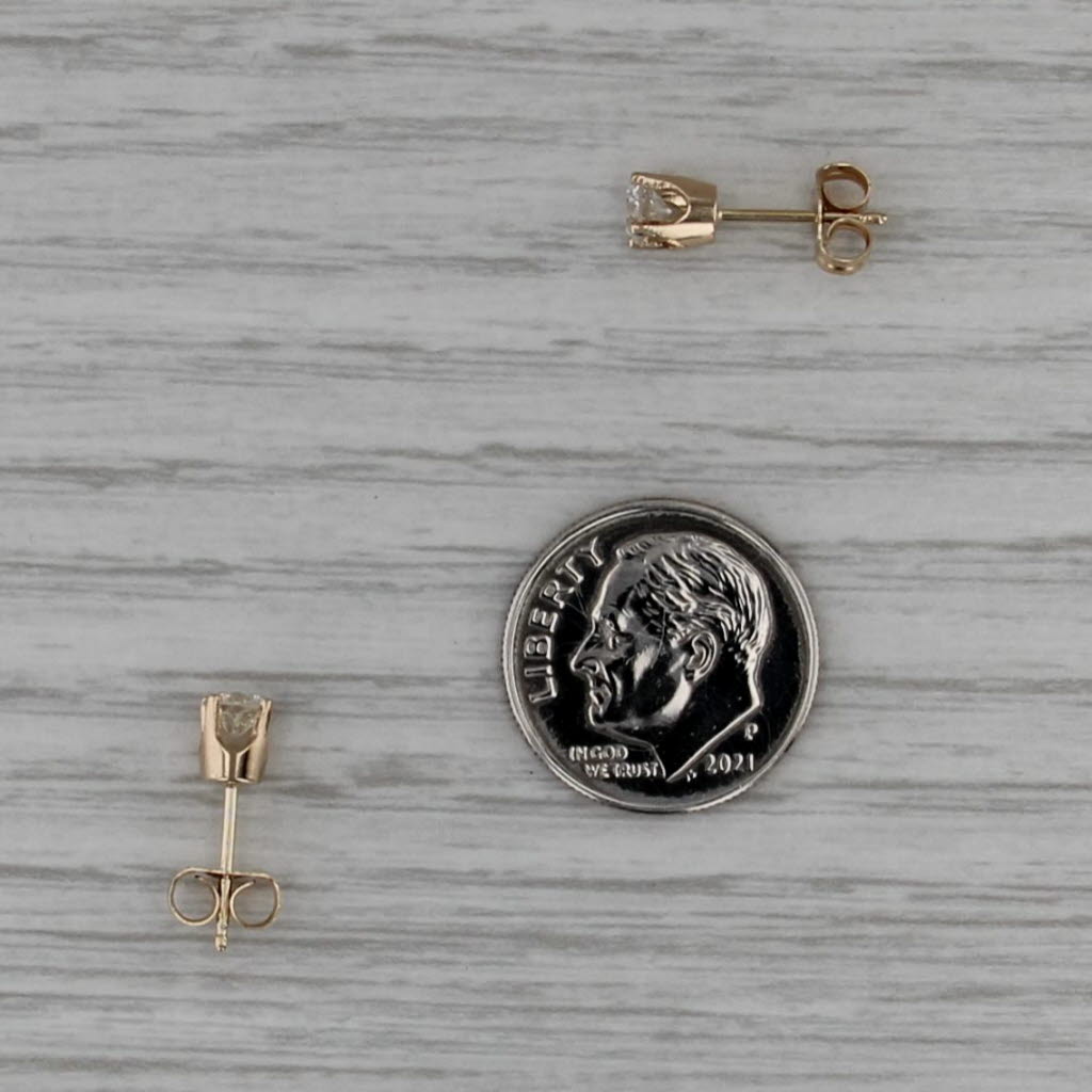 0.40ctw Diamond Stud Earrings 14k Yellow Gold Round Solitaire Studs