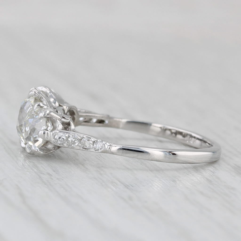 Light Gray 1.91ctw Diamond Round 3-Stone 14k White Gold Size 6.25 Engagement