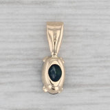 Gray 0.35ct Small Oval Sapphire Solitaire Pendant 14k Yellow Gold