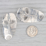 Woods Tribal Mask Statement Earrings Sterling Silver Vintage Drops