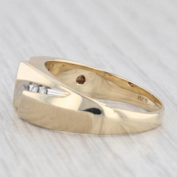 0.25ctw Diamond Men's Ring 10k Yellow Gold Size 10.75 Wedding Band