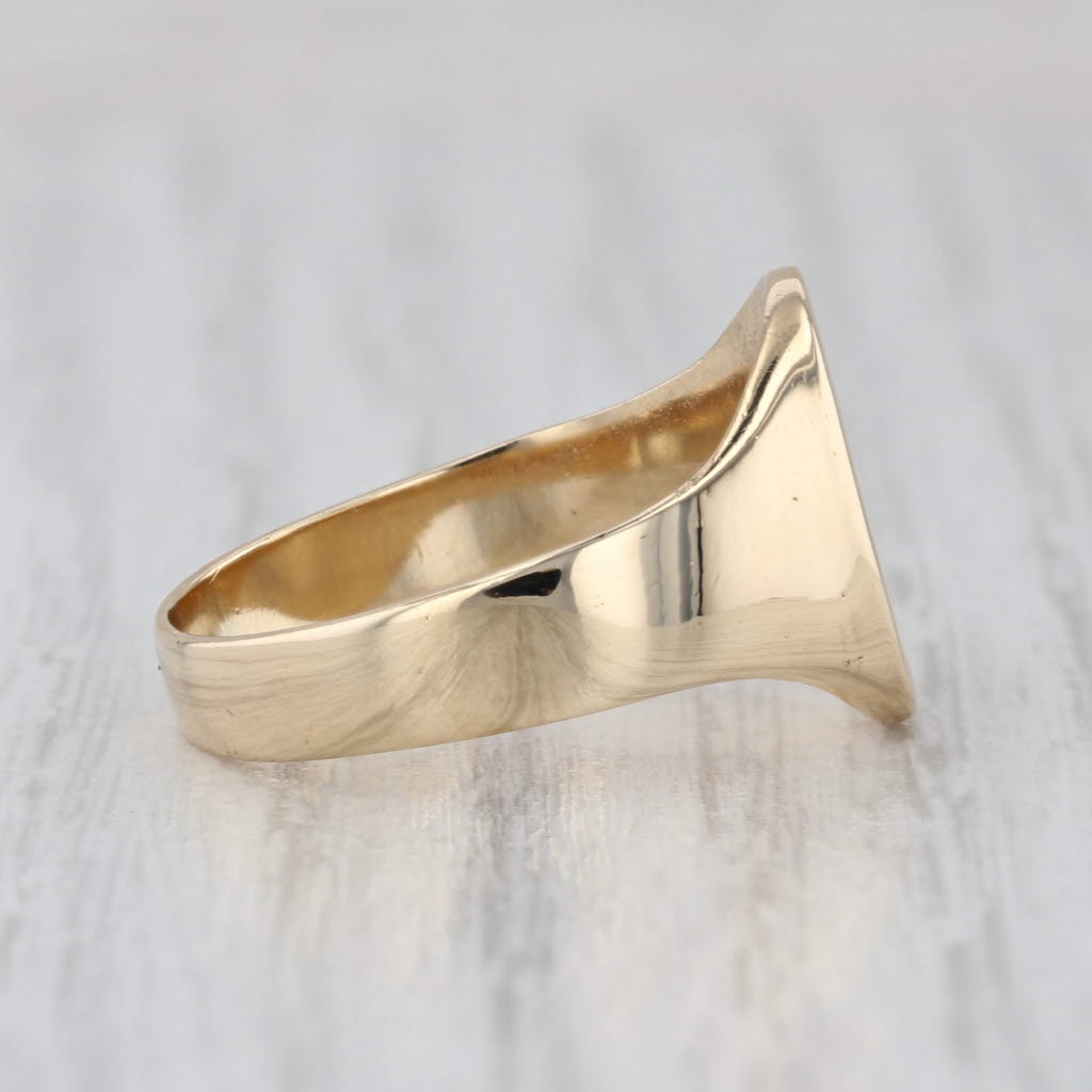 Vintage Engravable Signet Ring 10k Yellow Gold Size 8.25