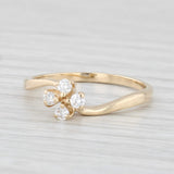 0.14ctw Diamond Cluster Ring 14k Yellow Gold Size 6.25 Bypass Engagement