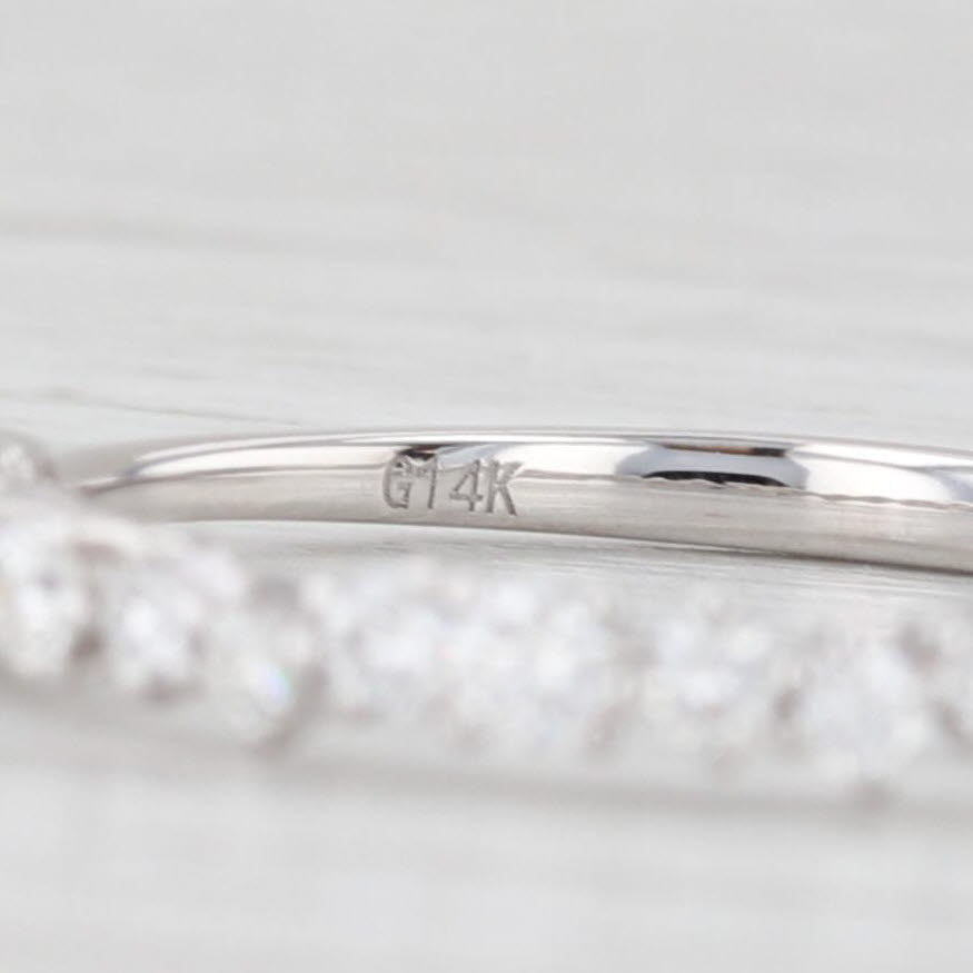 Light Gray New 0.38ctw Diamond Wedding Band 14k White Gold Stackable Anniversary Ring 6.5