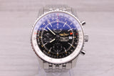Breitling Navitimer GMT Mens 46mm Steel Automatic Chronograph Watch A24322