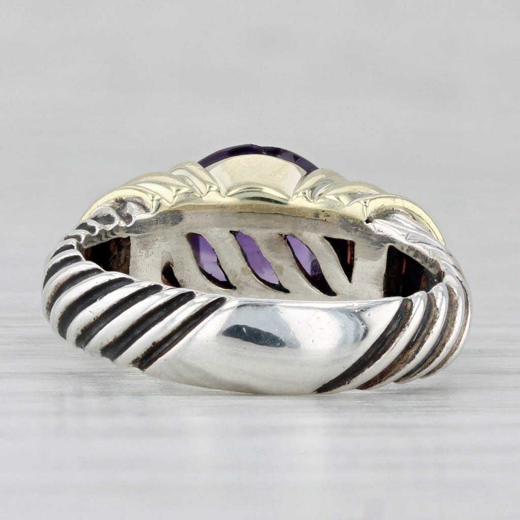 Light Gray David Yurman Amethyst Capri Ring Sterling Silver 14k Gold Size 7.5