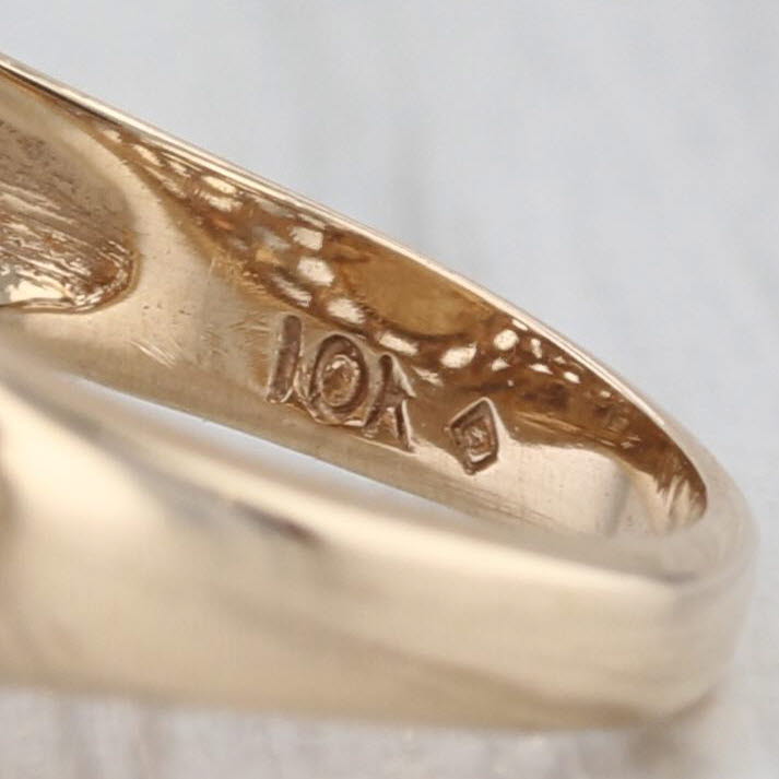 Chinese Panda Coin Copy Ring 10k Yellow Gold Size 6 Signet