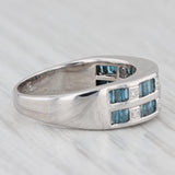 0.66ctw Blue White Diamond Ring 14k White Gold Size 7 Wedding Anniversary Band