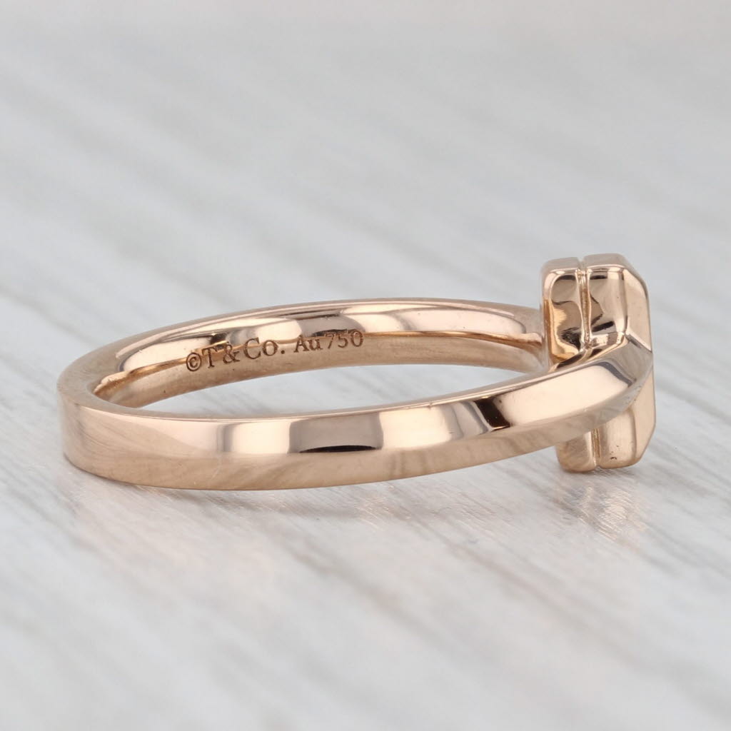 Light Gray Tiffany & Co T1 Ring 18k Yellow Gold Size 5.5 Designer Band