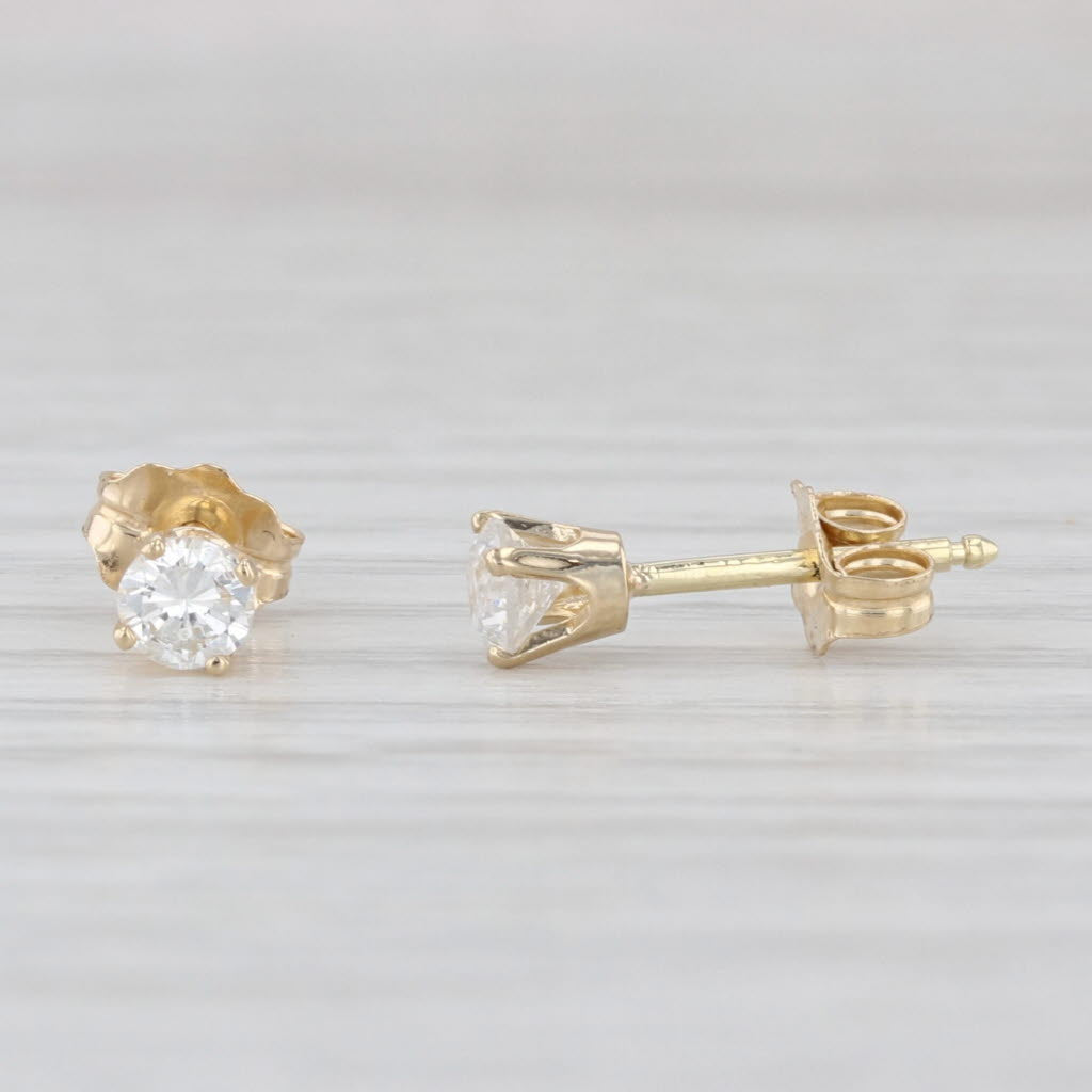 0.29ctw Round Solitaire Diamond Stud Earrings 14k Yellow Gold Studs