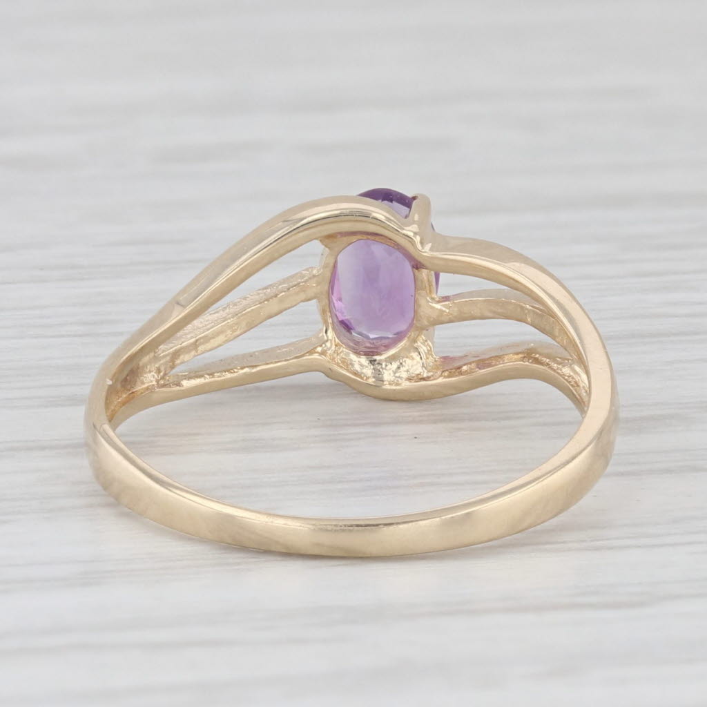 Light Gray 0.37ct Amethyst Oval Solitaire Ring 10k Yellow Gold Size 6