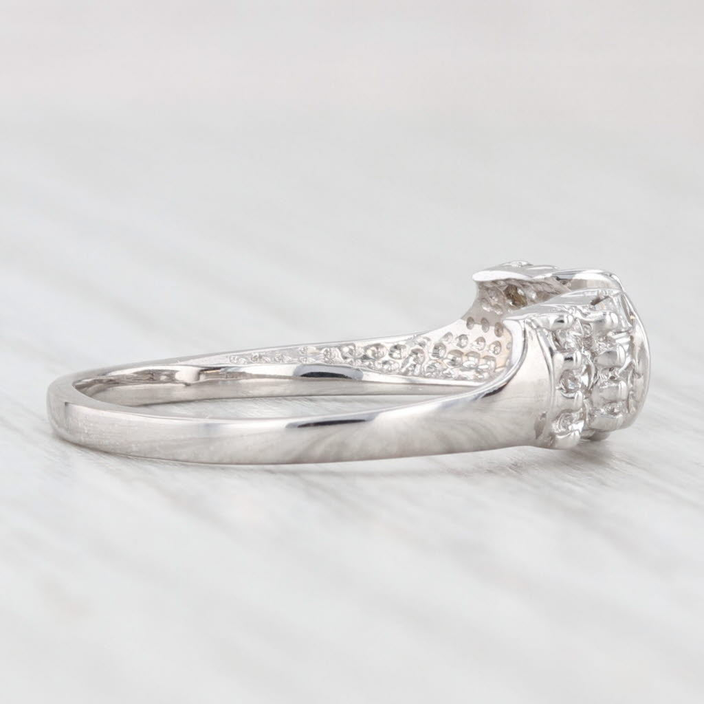 Light Gray 0.33ctw Diamond Ring Enhancer Wedding Band 14k White Gold Size 6.75 Jacket